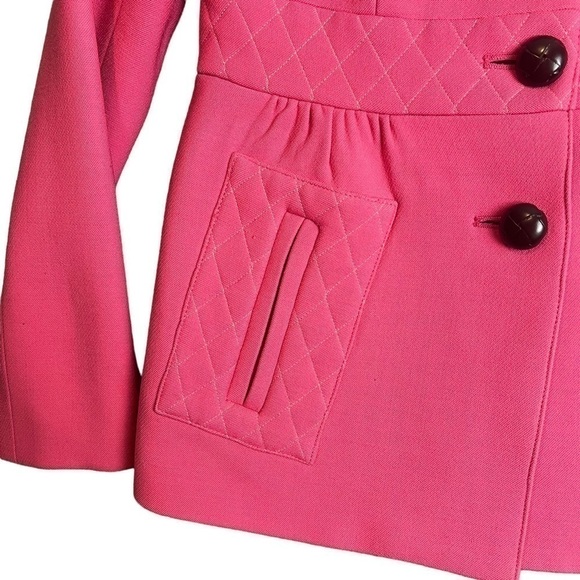 SMYTHE Les Vestes Jacket Coat Pink Wool Blend Quilted Detail Small US 4 - Picture 7 of 12